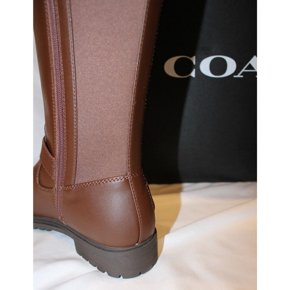 COACH FARRAH TALL LEATHER RIDING BOOTS WALNUT BROWN NIB‎ $225 - Picture 6 of 9